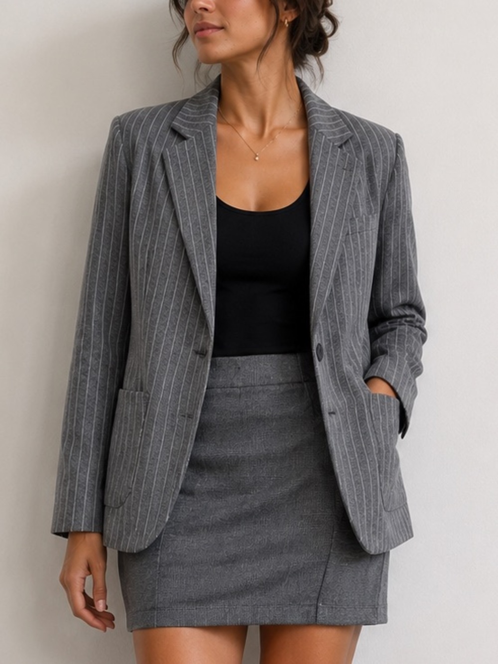 Universal Thread Charcoal Pinstripe Blazer